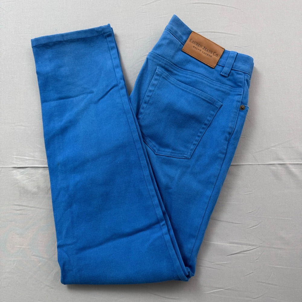 Lauren Jeans Co Ralph Lauren Blue Callen Straight Leg Stretch Pants Women 6